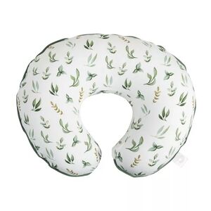 Boppy Original Support Nursing Pillow With Green Leaf Cover